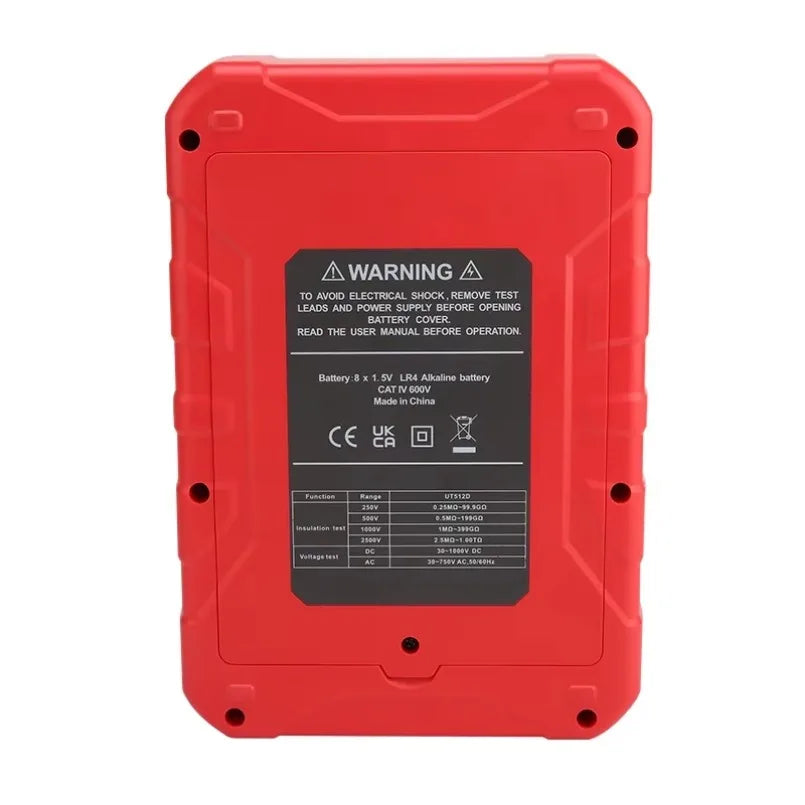 UNI-T UT512D 2.5KV Insulation Resistance Tester Megohmmeter Ohm Digital Insulation Resistance Meter Short-circuit protection lexso