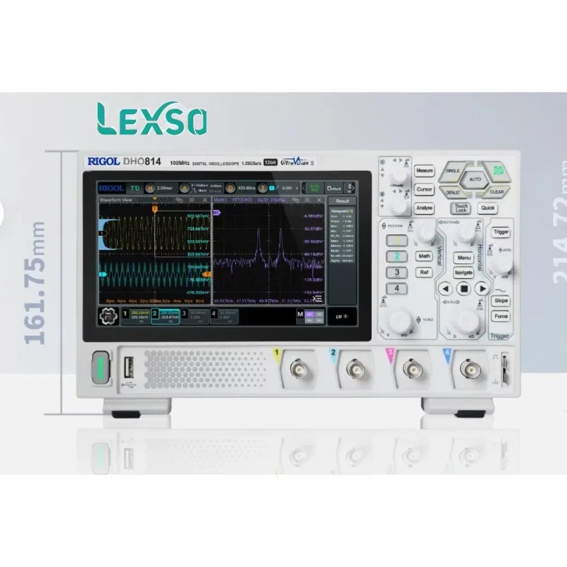 Rigol DHO804 Digital Oscilloscope 2 Channels 25 Mpts Maximum Storage Depth Supports Type-C Power Supply lexso