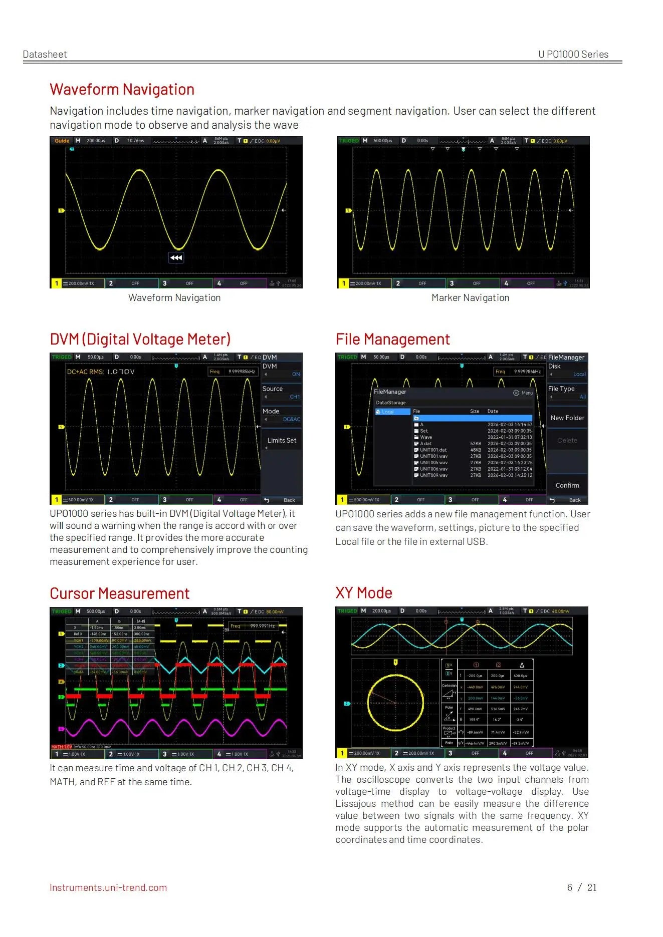 UNI-T UPO1204X - 200MHz 4Ch Digital Phosphor Oscilloscope