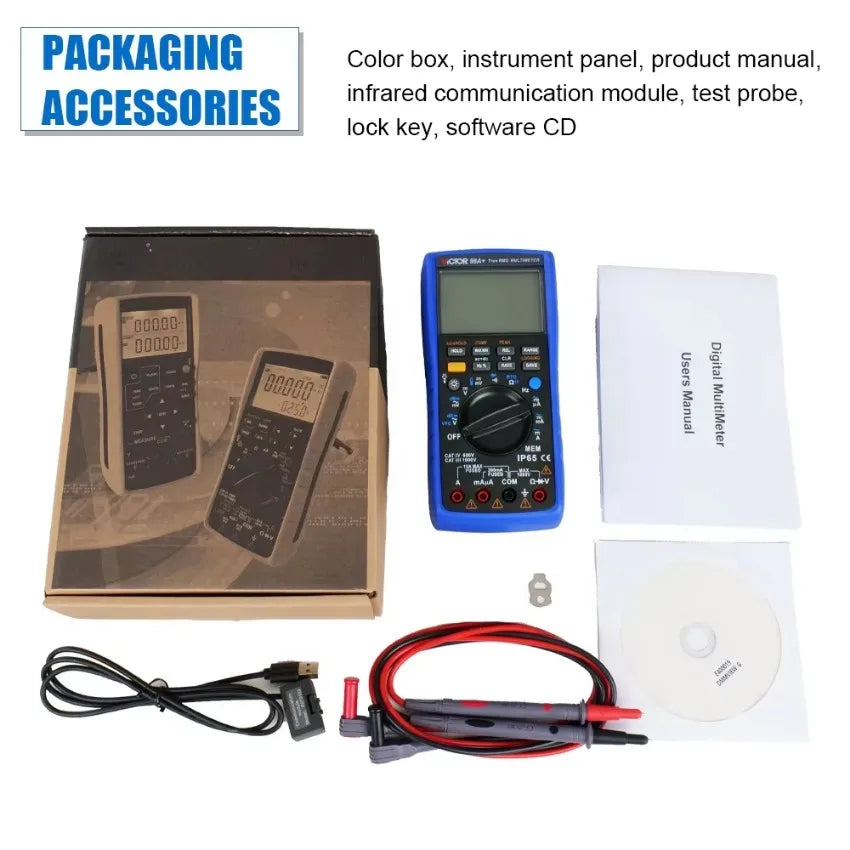 VICTOR VC98A+ Digital Multimeter 22000 Words With AC Hz Peak Measurement Digital Multimeter Bar Graph True RMS DMM Meter   ytdi