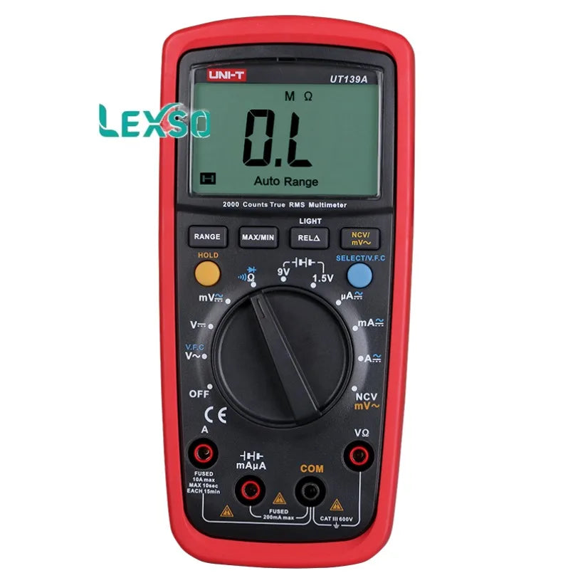 Digital Multimeter UNI-T UT139A True RMS Auto / Manual Range AC DC Voltmeter Ammeter Ohmmeter Capacitance Tester NCV    ytdi