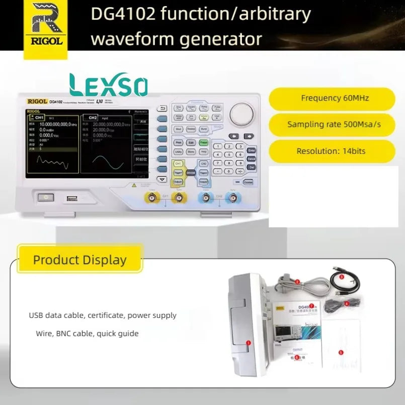 Rigol DG4202 200MHz Function Waveform Generator 150 Arbitrary Waveforms Professional Grade  lexso