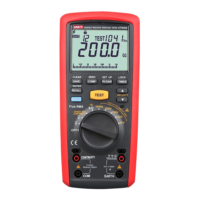 UNI-T UT505B Current test Insulation Resistance Tester Use Self-test Data Keep Storage Electronic Maintenance Resistance Tester lexso