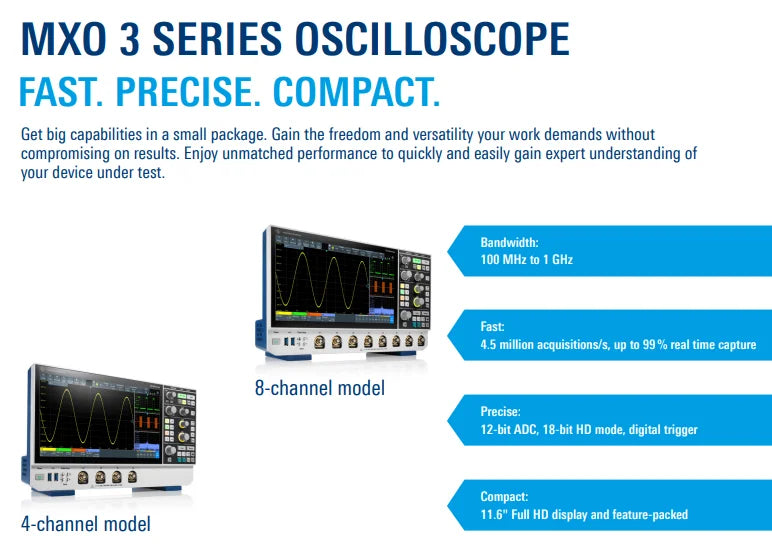 Rohde&Schwarz MXO34 Oscilloscope 100MHz -1 GHz Bandwidth MXO348