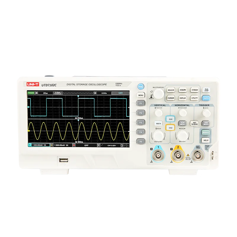 UNI-T UTD7102C Desktop Digital Storage Oscilloscope Dual Channel 100MHz Bandwidth 1GSa/s Sample Rate 64kpts Memory Depth lexso