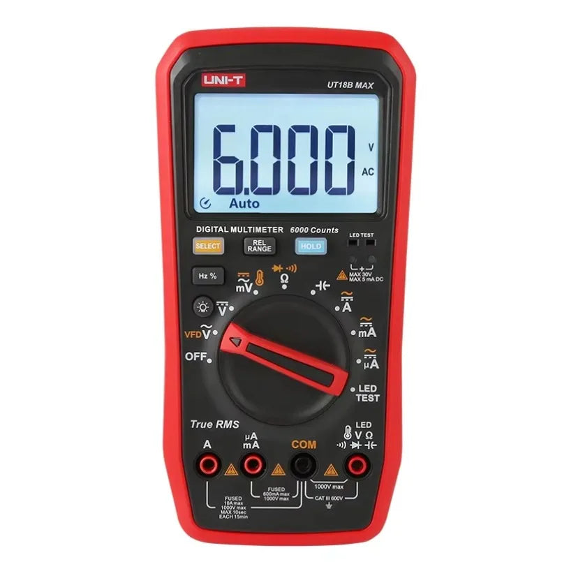 UNI-T UT18B Max True RMS Digital Multimeter VFD 1000V 10A Resistance Capacitance Frequency Test Meter lexso