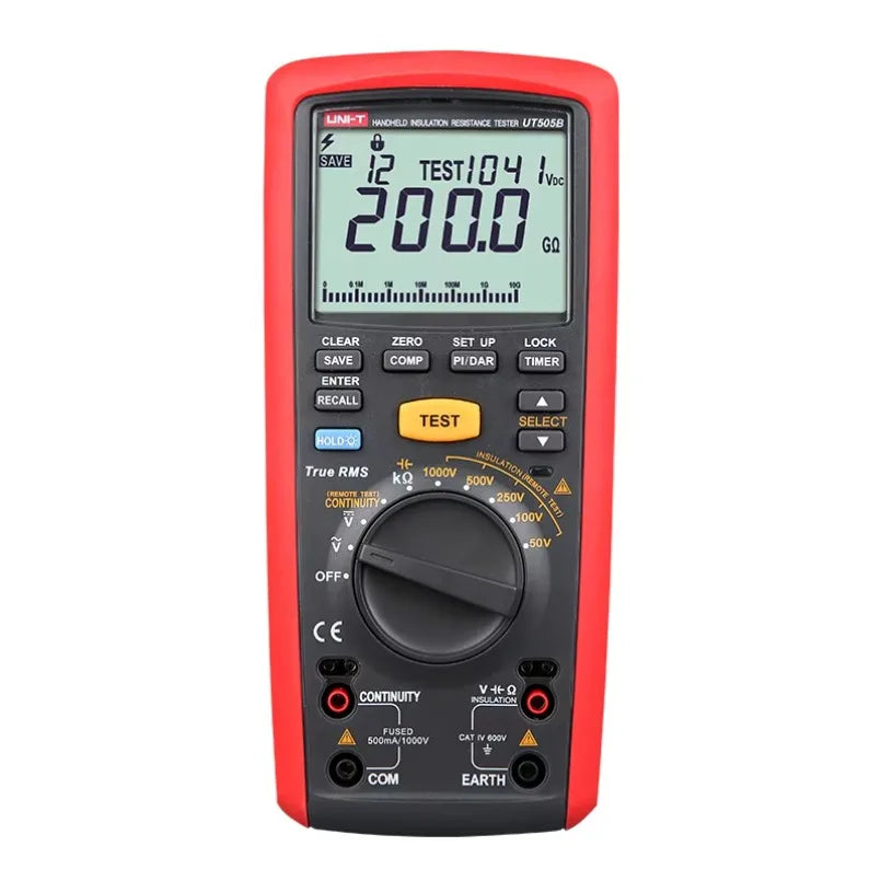 UNI-T UT505B Current test Insulation Resistance Tester Use Self-test Data Keep Storage Electronic Maintenance Resistance Tester lexso