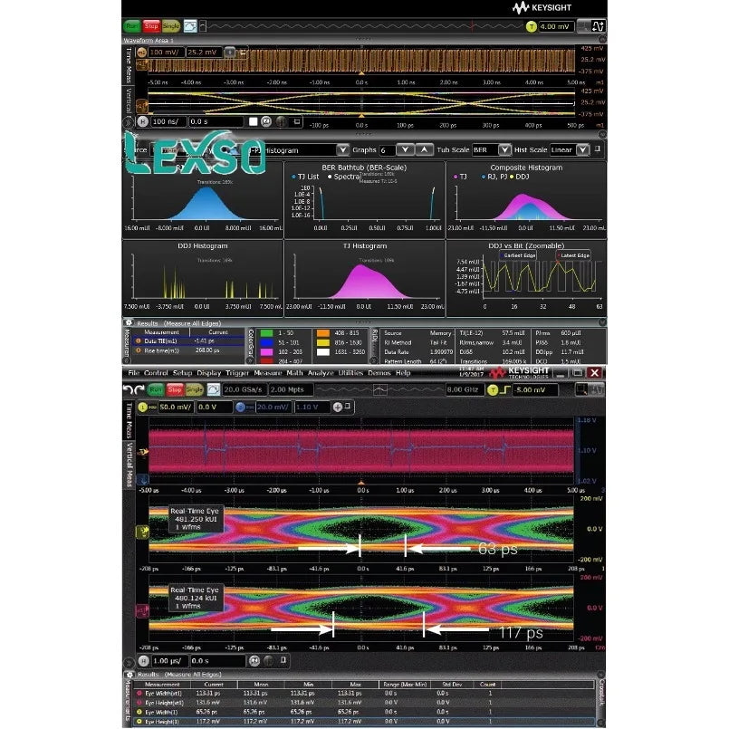Keysight MSOS404A HD Oscilloscope: 4 GHz, 4 Analog Channels Plus 16 Digital Channels Maximum Memory Depth 8 Million Points lexso