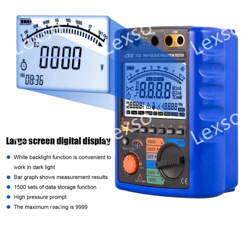VICTOR Digital Insulation Resistance Tester VC3125 High Voltage Megohm Meter 5000V    ytdi