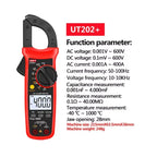 Uni-t UT202+ DC 600V Voltage 400A Current Meters Temperature Multimeter Capacitance Clamp Meter Digital 4000 Counts Current Test lexso