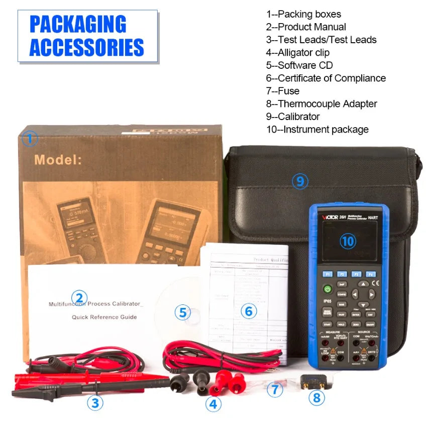 VICTOR VC26H  Multifunction Process Calibrator HARTCommunication With Accuracy 0.01% 5 Digits Display 24V Loop Circuit IP65 LS   ytdi