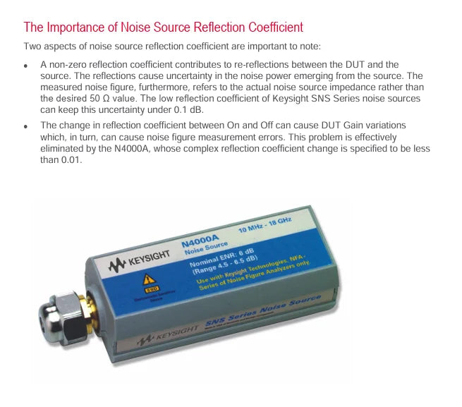 Keysight N4002A SNS Series Noise Source 10 MHz to 26.5 GHz