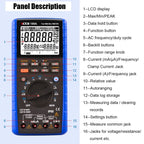 VICTOR 189A  LCD Display Auto Digital Multimeter Ammeter Voltmeter 10nF-100mF 50ohm-50Mohm DC AC 1000V 10A USB Multimeter   ytdi