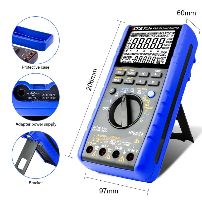 VICTOR VC79A+ Multimeter Digital Professional  Multifunction Process Calibrator Multimeter Digital Process  Multimetro Digital    ytdi