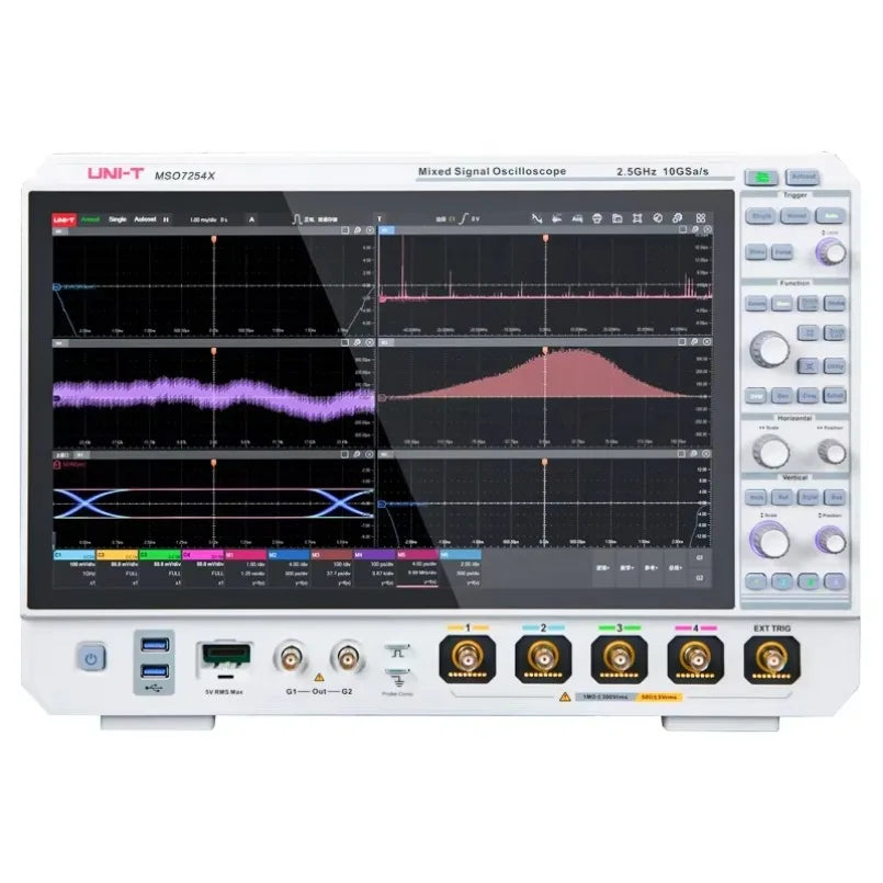 UNI-T MSO7104X 1GHz 4 Channel High Bandwidth Mixed Signal Oscilloscopes 1,000,000 Wfms/s 10GSa/s 60Mhz Signal Source lexso