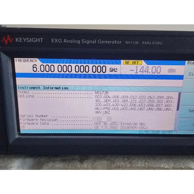 Keysight AGILENT N5172B EXG X-Series RF Vector Signal Generator        lexso