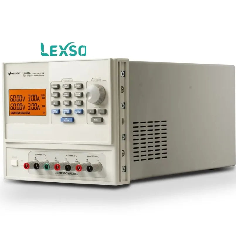 Keysight U8032A Triple Output DC Power Supply, 60V/3A (2x), 5V/3A, 375W, Low output noise:20 Hz to 20 MHz    lexso
