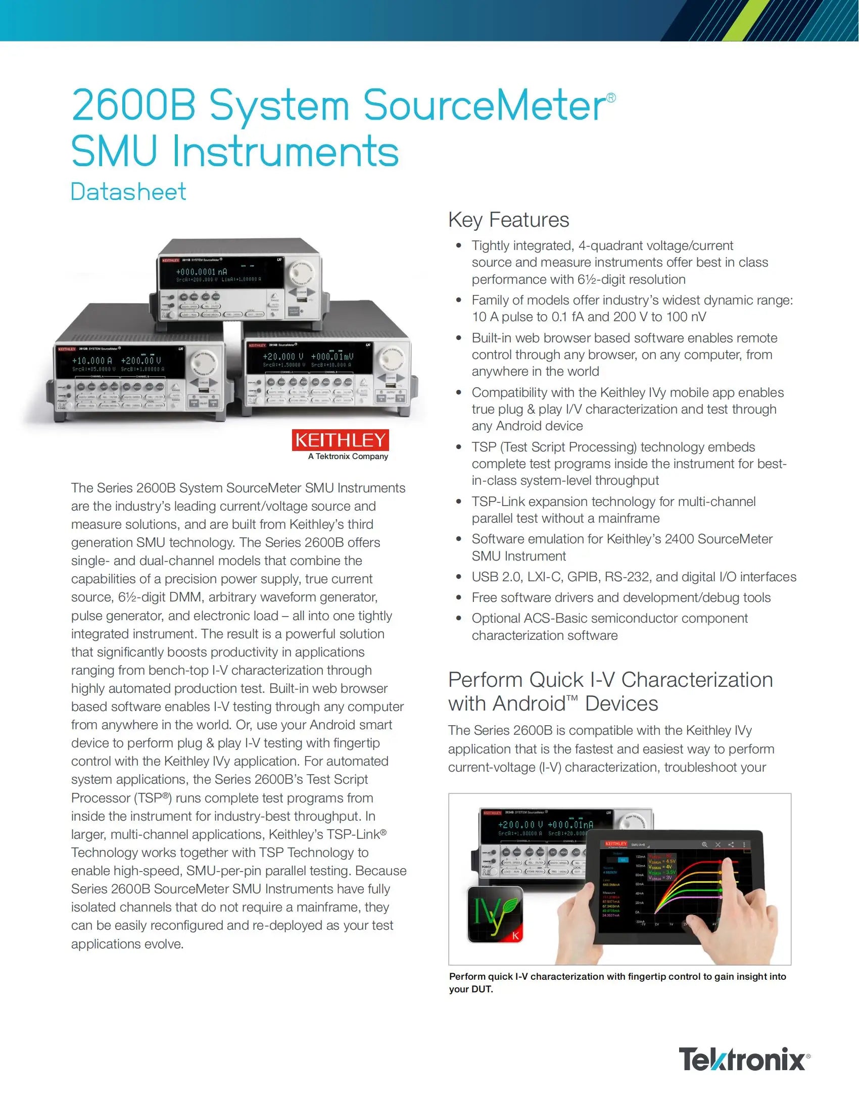 Tektronix 2636B Sourcemeter SMU Instrument 30W DC/200W Pulse  Keithley 2600B S System Price Contact Us   ytdi