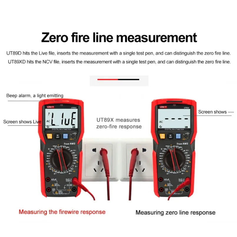 Uni-t UT89X Handheld Precise Digital Multimeter True RMS 20A Current DC Voltage Meter Temperature Capacitance Tester 5999-count lexso