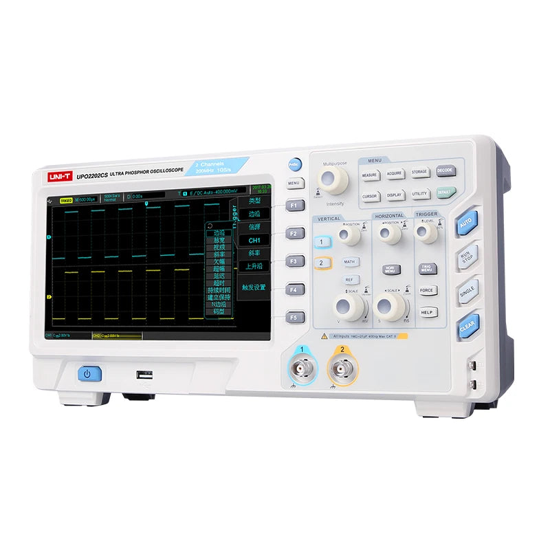 UNI-T UPO2202CS 1GS/s 2CH Powerful Waveform Analysis Function 8 Inch TFT LCD High Stable USB 200MHz Digital Oscilloscope