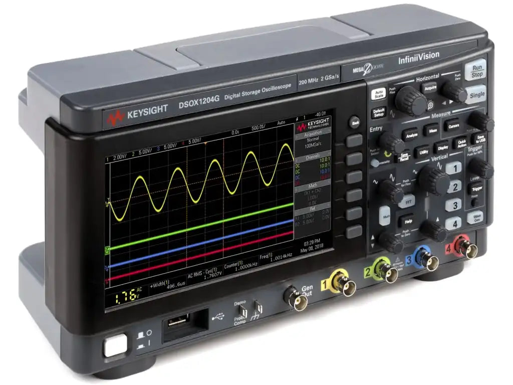 Keysight DSOX1204G 70 MHz 4-Channel Digital Oscilloscope with 20 MHz Function Generator   ytdi