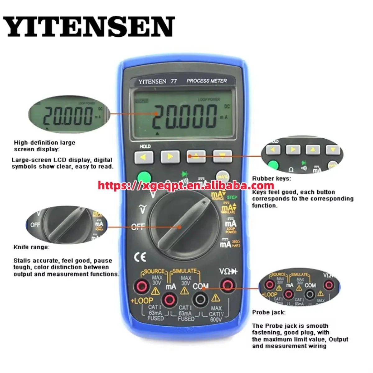 VICTOR 77 High Performance Digital Process Multimeter Safe Pocket Multimeter Pocket-Size Multimeter Process Meter 2 in 1   ytdi