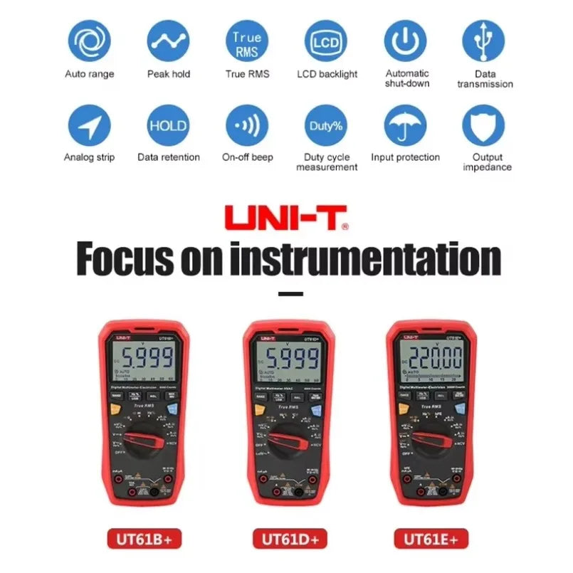UNI-T UT61B+ Plus Multimeter Analog Digital Professional Ammeter Voltmeter AC DC True RMS Electrical Multi Meter lexso