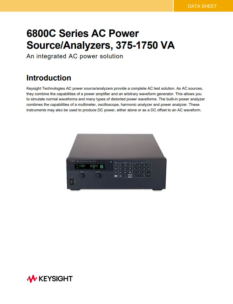 Keysight Is German/Agilent Programmable AC/DC Power Supply/Analyzer 6811C/6812C/6813C with 375VA/750VA/1750VA   ytdi