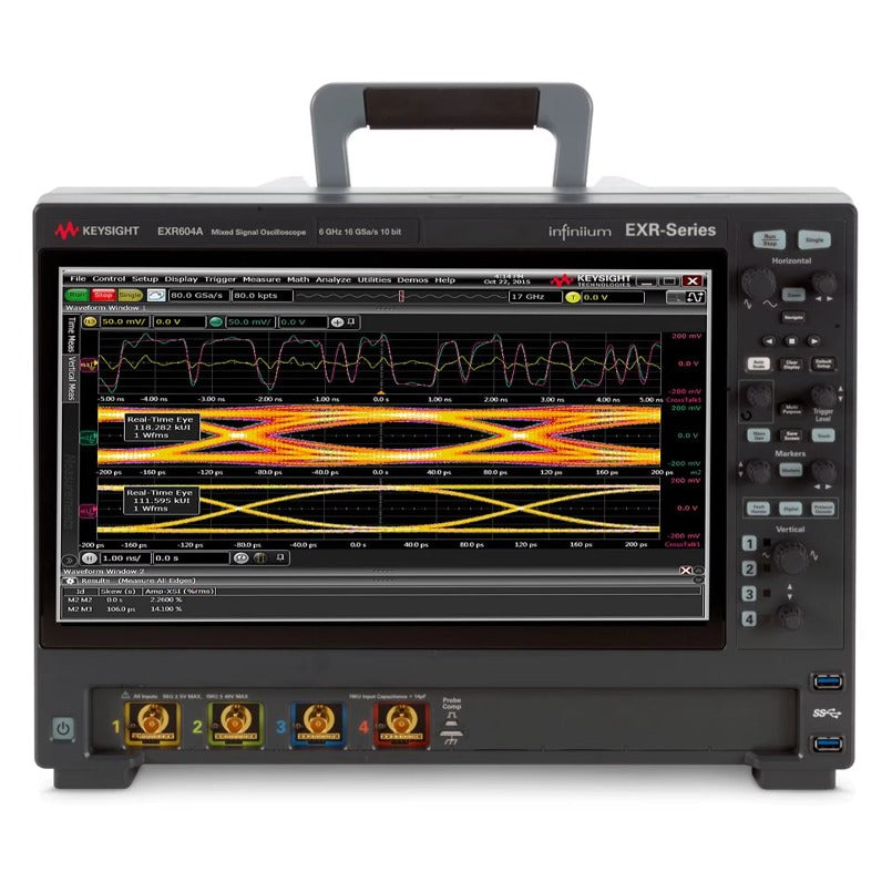 Keysight EXR604A Infiniium EXR Series Oscilloscope:6 GHz,4channels Maximum Memory Depth1.6 Gpts Maximum Sampling Rate 16 GSa/sec