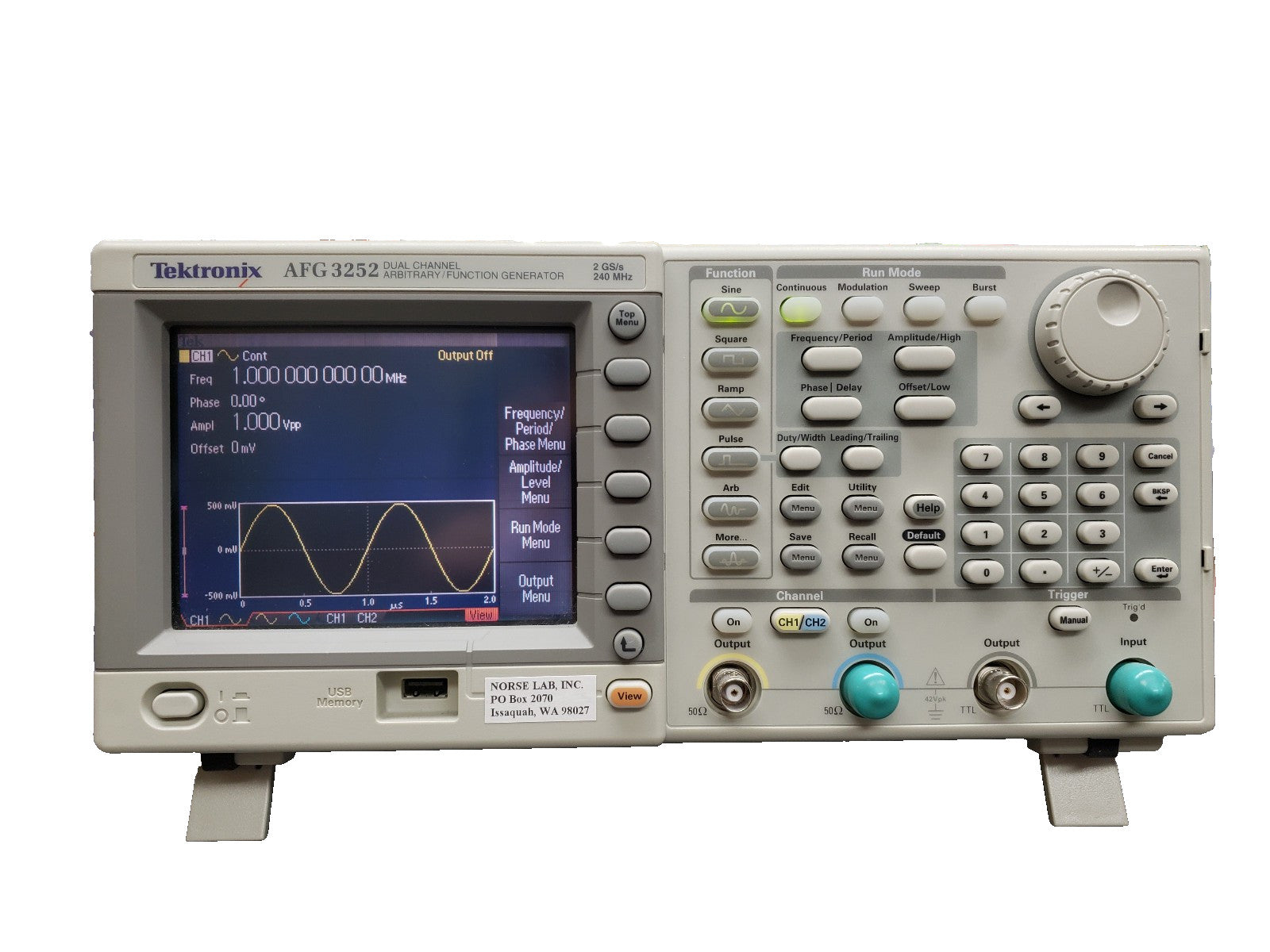 Tektronix AFG3252 Arbitrary Function Generator 2 GS/s 240 MHz -Tested Working    ytdi