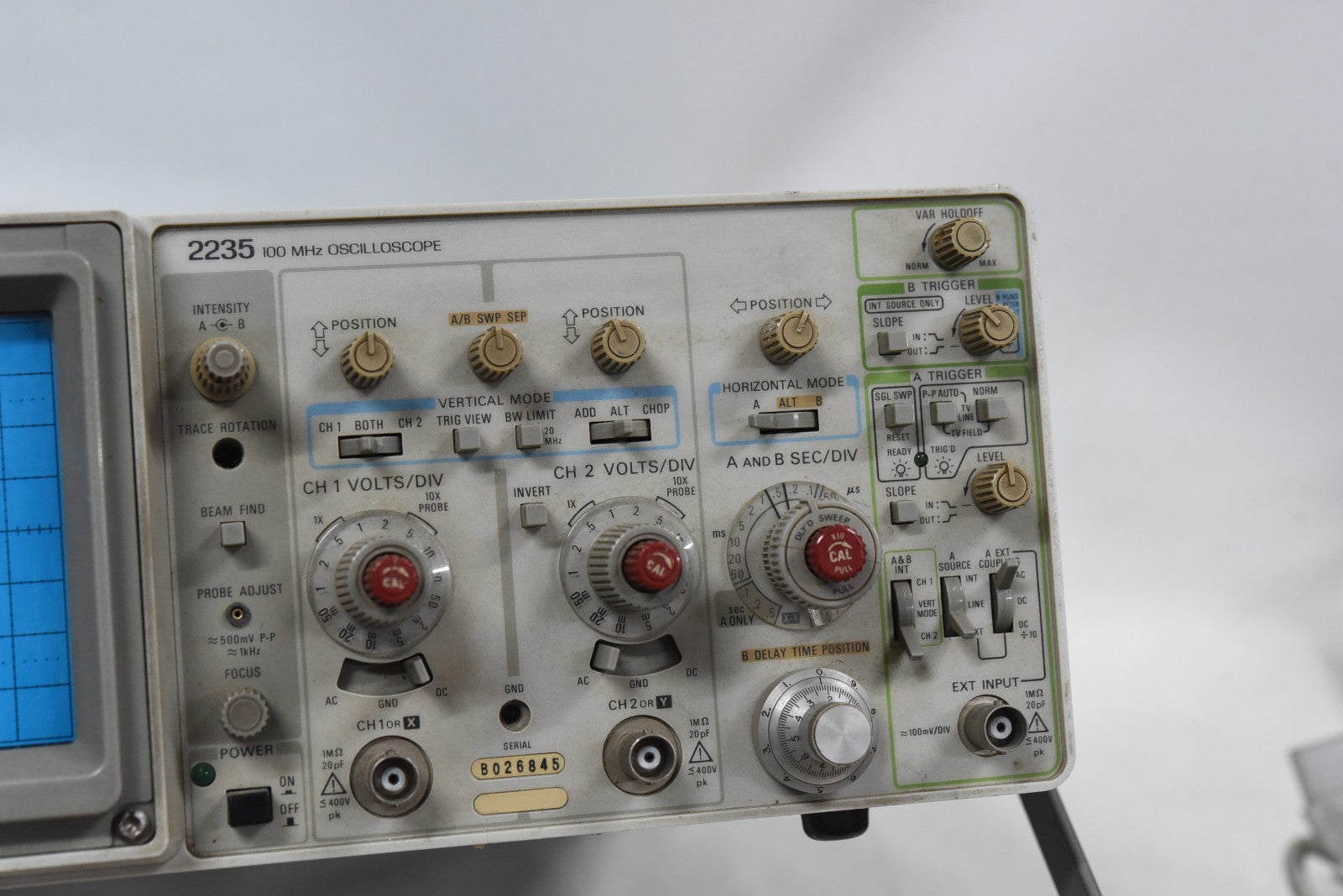 Tektronix 2235 - 100 MHz Dual-Trace, Dual-Timebase Portable Oscilloscope -TESTED    ytdi