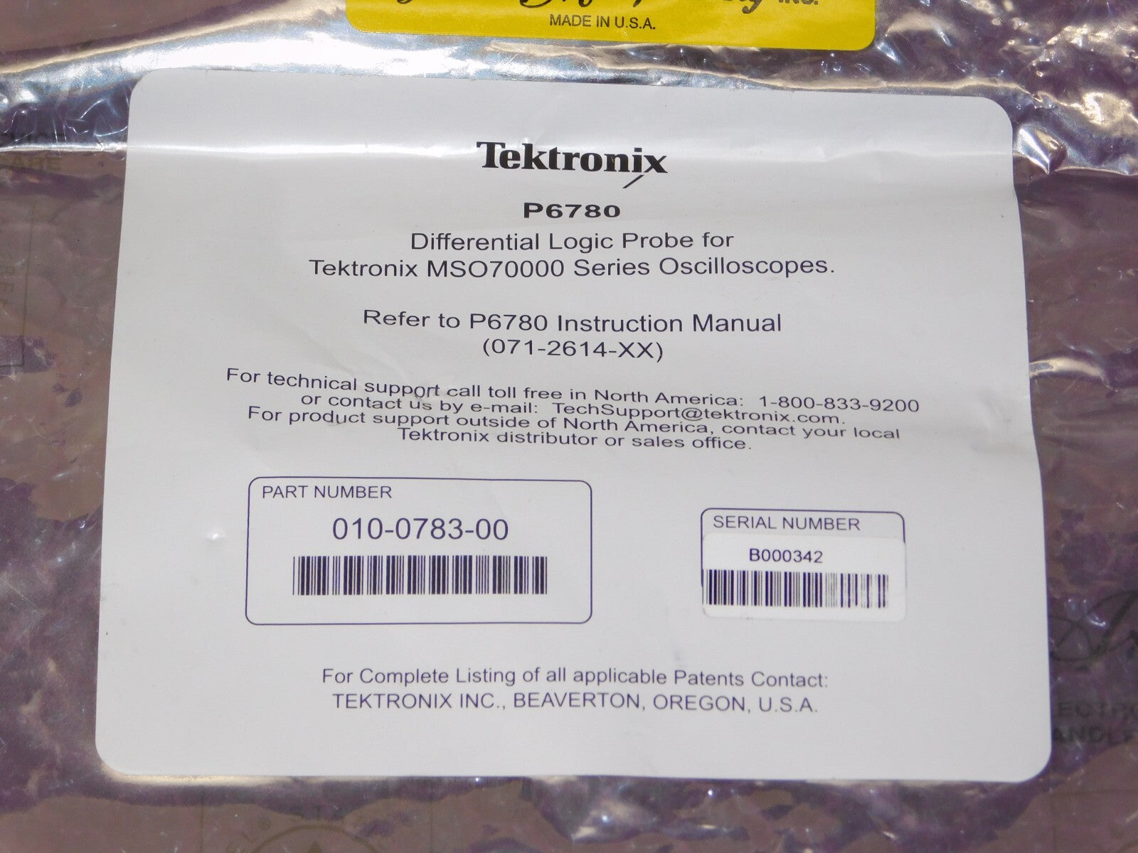 Tektronix P6780 17 Channel Differential Input Logic Probe MSO70000 Oscilloscope    ytdi